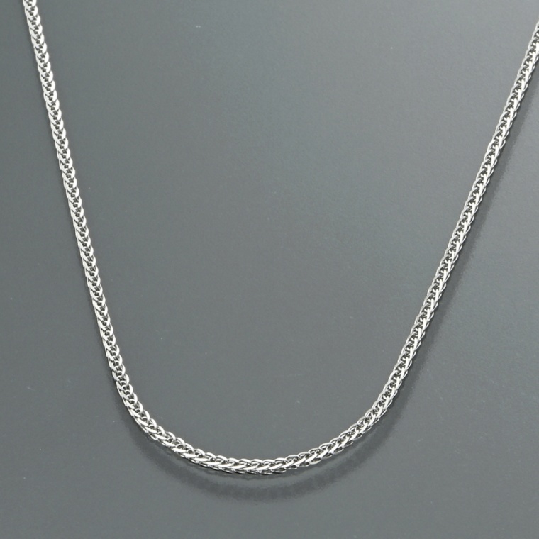 純プラチナ シャイニーカットスピガチェーンネックレス 80cm