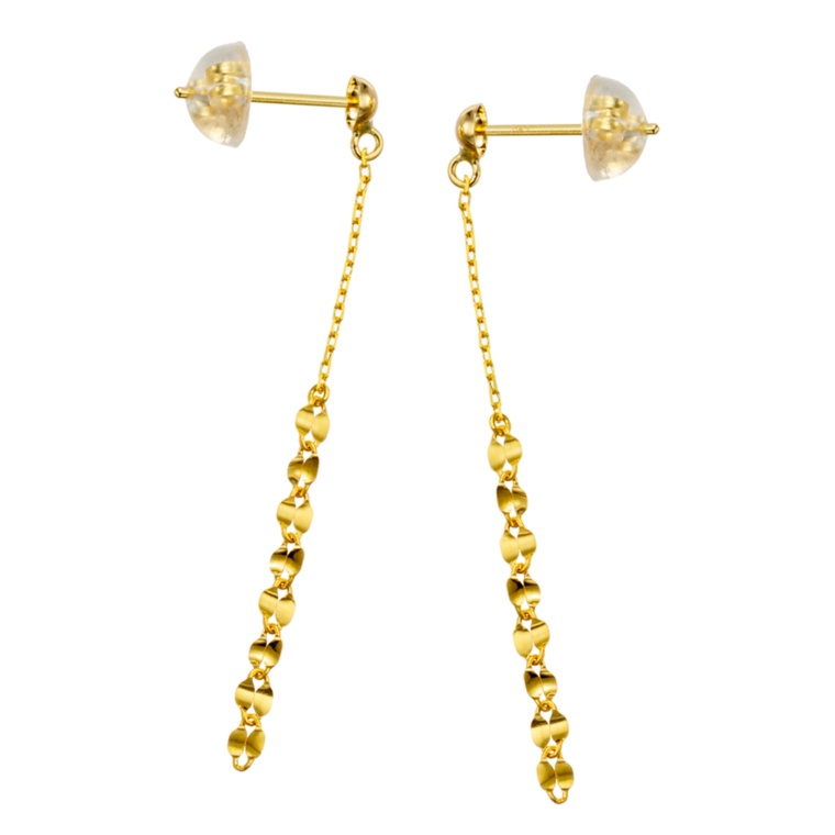 マエストロ 純金/18K リーフペタルチェーン イヤリング/ピアス