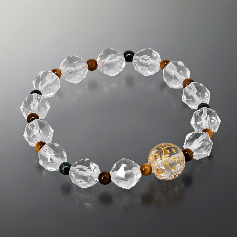 幸せのふくろう  水晶サークルブレス