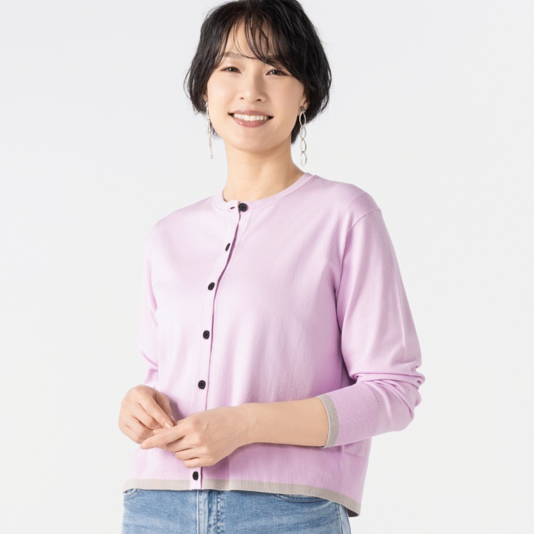 UNFILO マイビューティニット バイカラーカーディガン