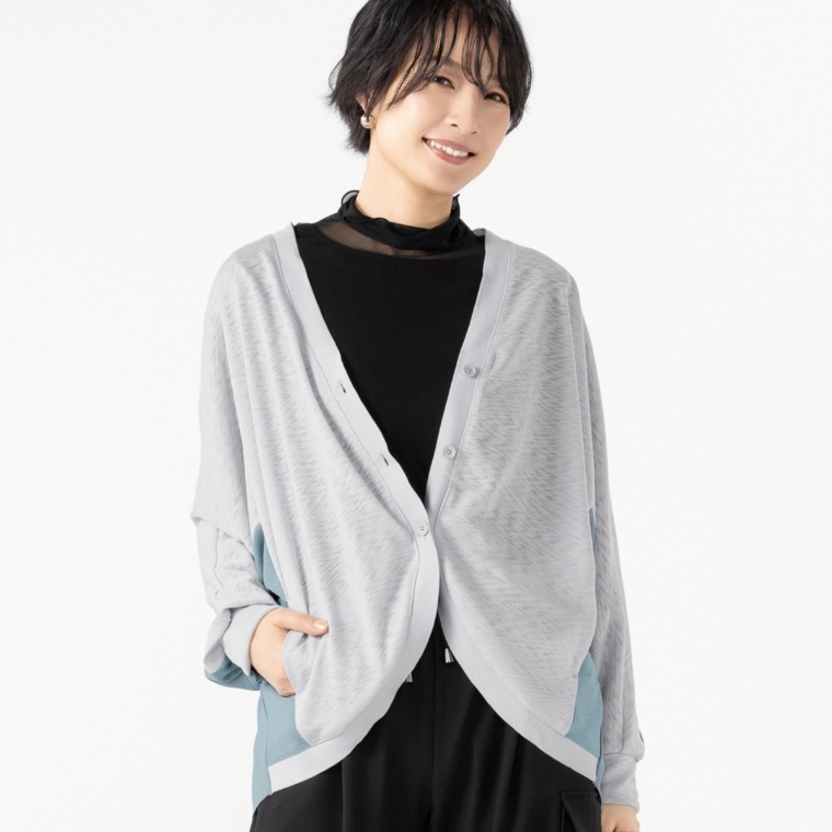 Re:Birth＋ 異素材ドッキングドルマンカーディガン