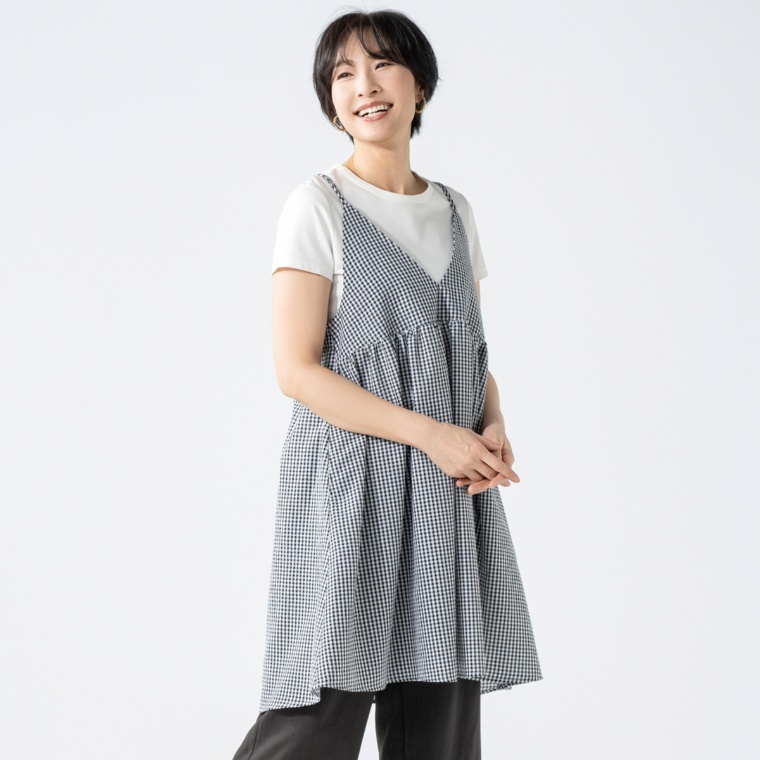 Coeur sucre おしゃれに体型カバーキャミチュニック