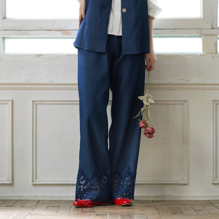 Pixie Heart軽やかガーゼタッチ新感覚デニムストレート