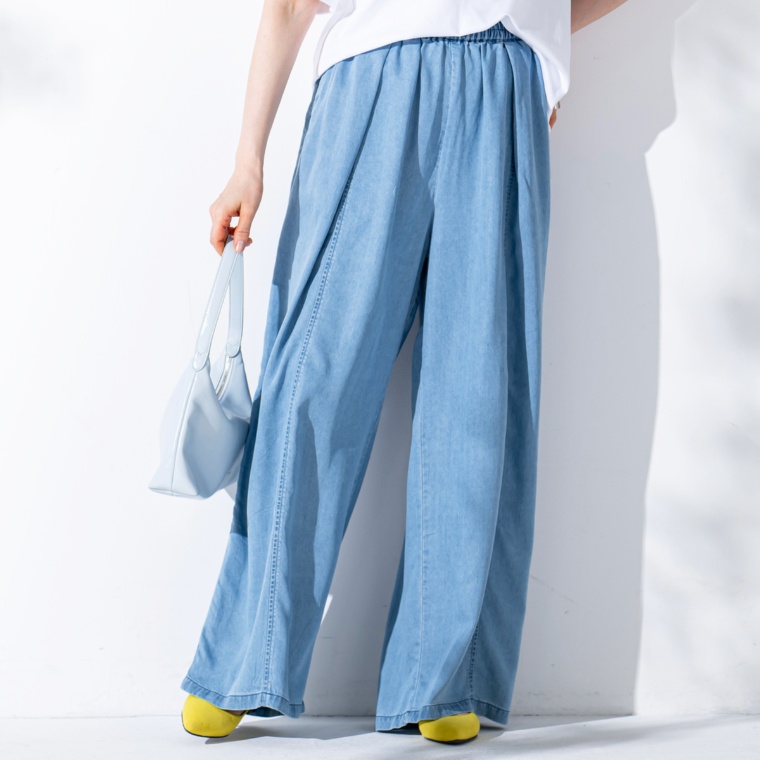 Remite ワイドタックデニムパンツ