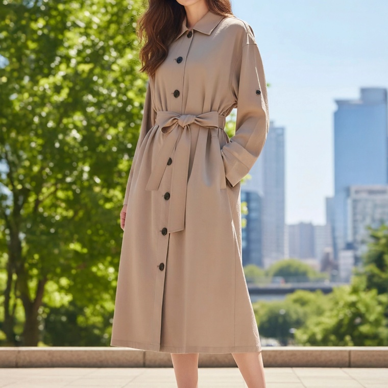 Provador 撥水強撚スラブストレッチ 2WAYコートワンピース