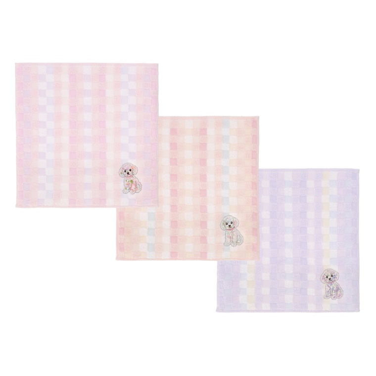 IM リバティプリント タオルハンカチ犬 3枚セット