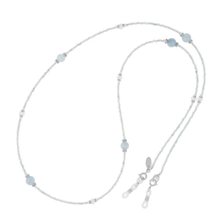 TarTar アクアマリン&水晶 グラスコード/ネックレス[ネーヴェ]