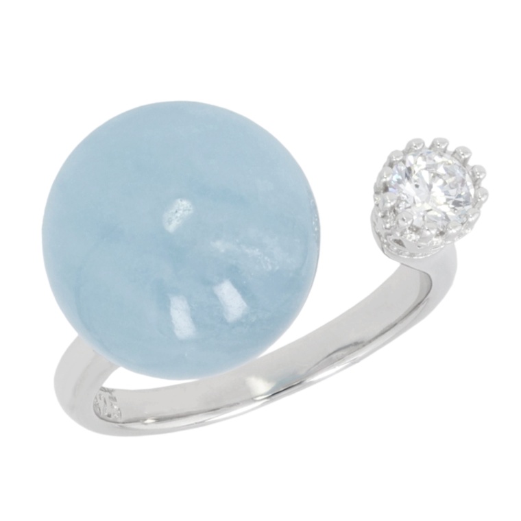 TarTar シルバー925 アクアマリン&CZ リング[エアリス]