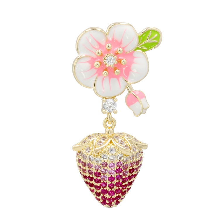 JinkaNezu CZ ストロベリー フルール タックピン