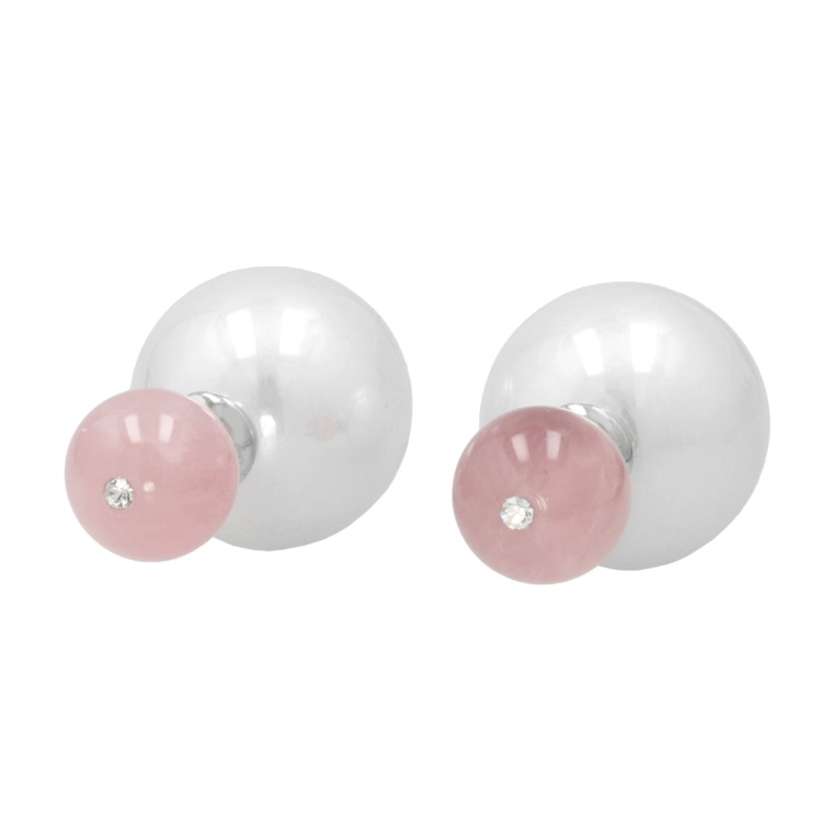 eclat パステルカラーストーン ビジューパールキャッチピアス