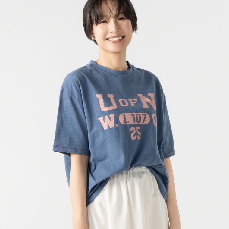 Wornique スラブ天竺ロゴTシャツ