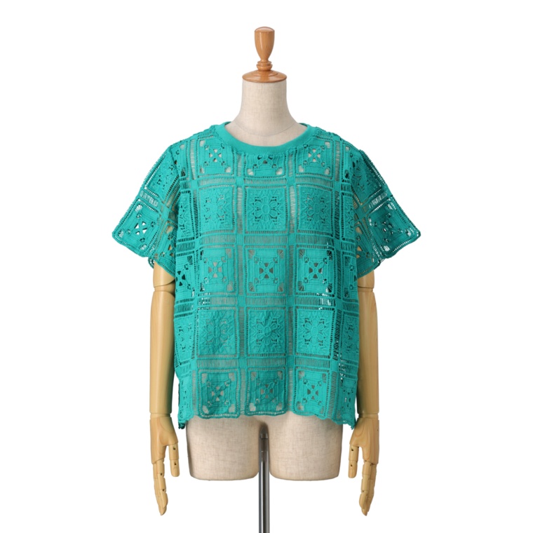 Provador パッチワーク刺繍レースプルオーバー