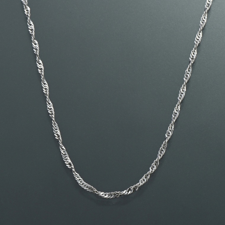純プラチナ スクリューチェーンネックレス スライド式アジャスタ-付
