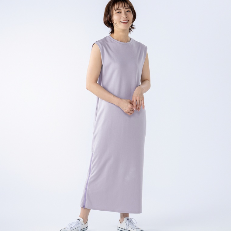 GRC タックショルダーノースリーブワンピース