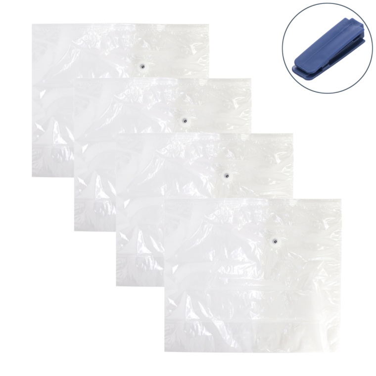 マチ付で収納しやすいコンパクトマルチ圧縮袋 4枚セット