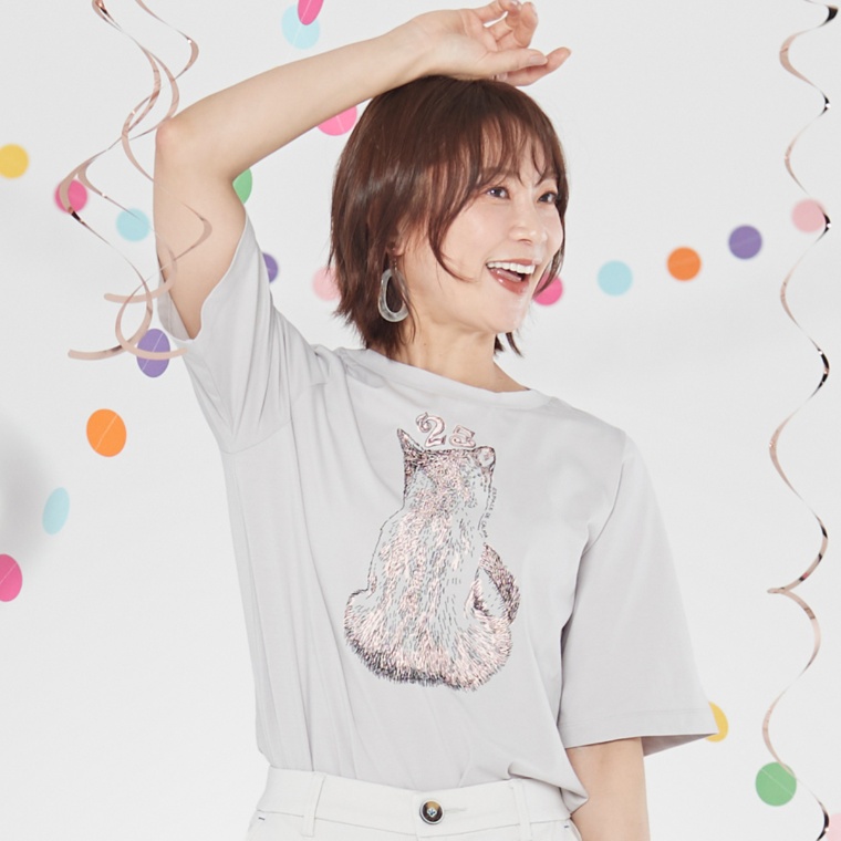 calma QVCジャパン25周年記念 キャットプルオーバー