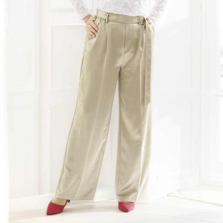 JEWEL MORRY’S ベルト付セレブカジュアルシャイニーパンツ