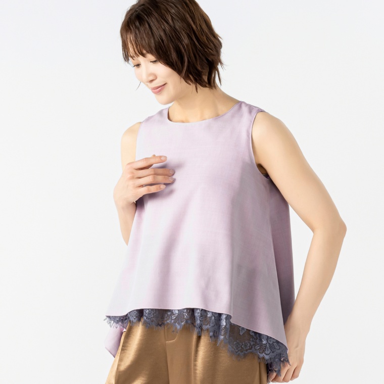 JEWEL MORRY’S リネンライクアシンメトリーフレアトップス