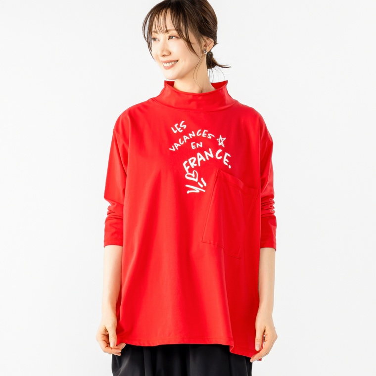 KidsAngel プリント加工スタンドネックプルオーバー