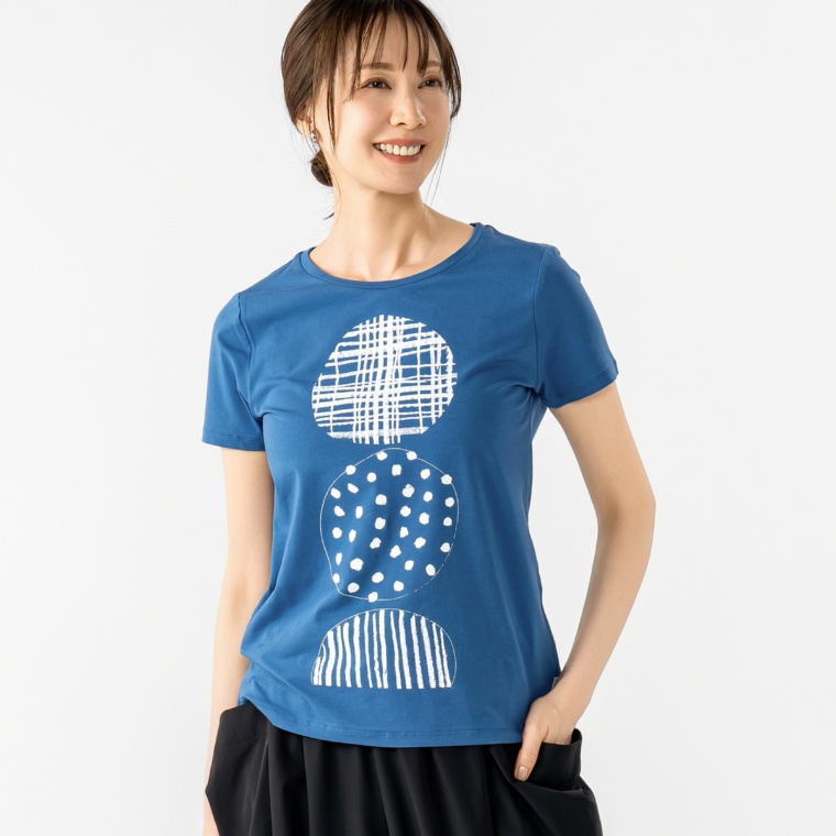 KidsAngel プリント入りコットンベア天竺Tシャツ