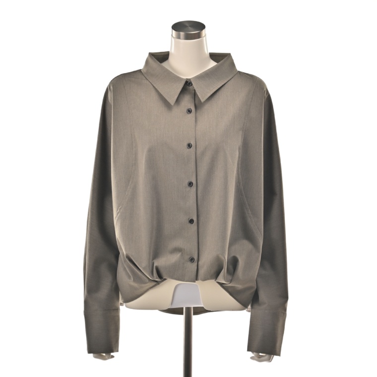 ANNE COQUINE ストーンモチーフイレギュラーヘムシャツジャケット