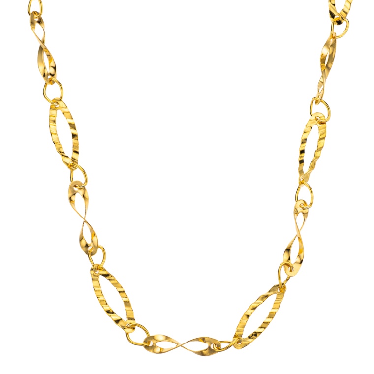純金 エタニティツイストチェーンネックレス