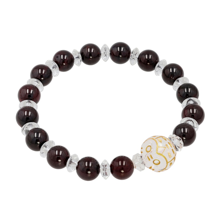 幸せのふくろう ガーネット サークルブレス