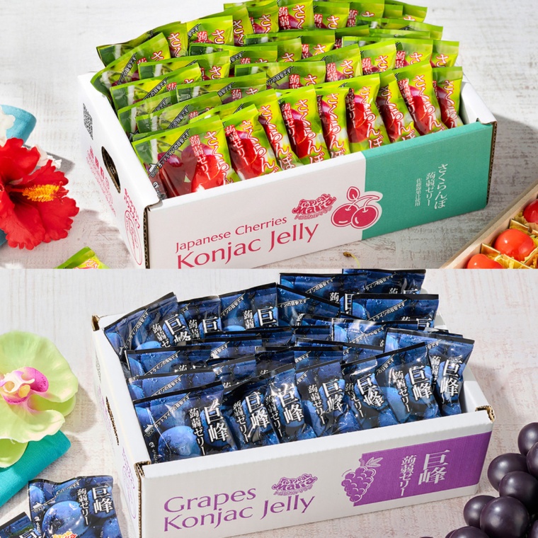 国産果汁を使ったこんにゃくゼリー選べる2個