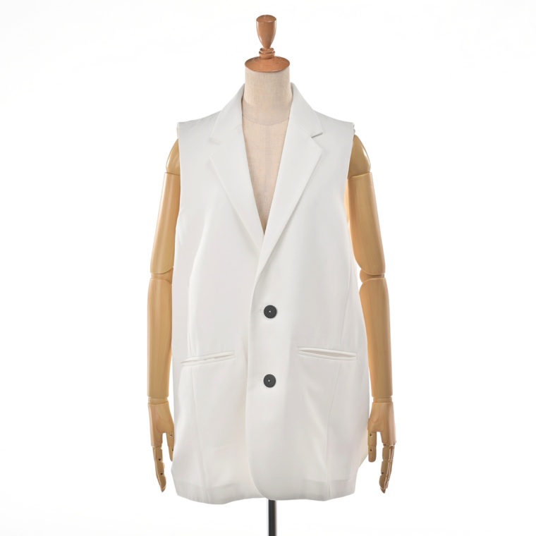 KawaiOkada自分の時間 テーラード衿のロングジレ