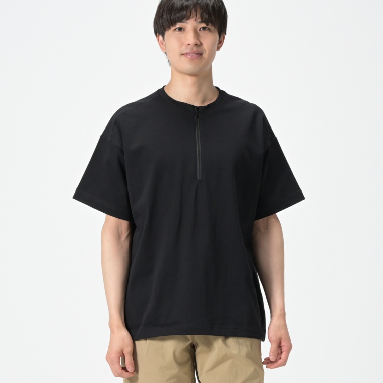 Lucca フロントファスナーリラックスTシャツ
