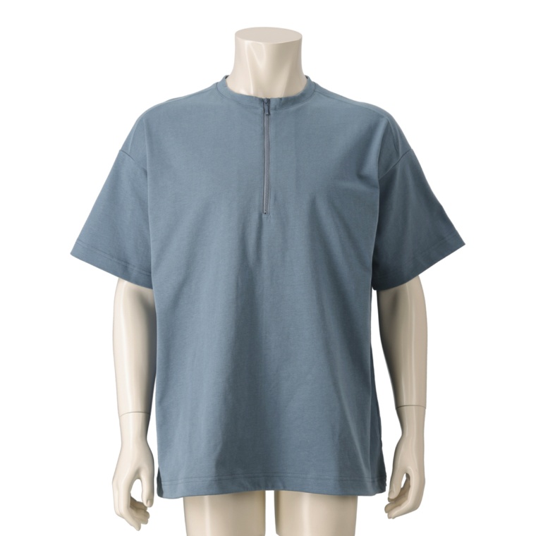 Lucca フロントファスナーリラックスTシャツ
