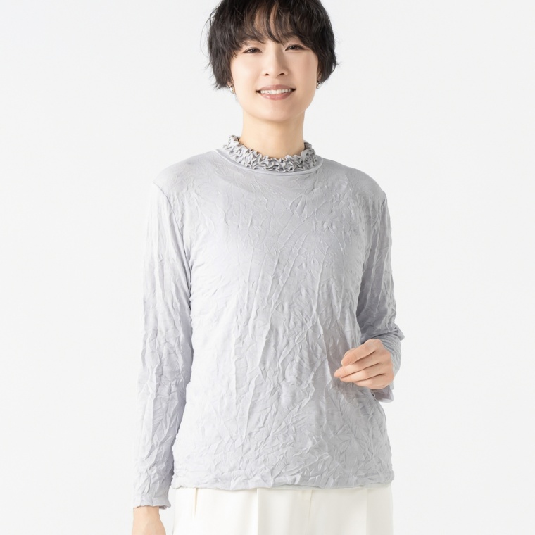 タカシマヤスタイルプリュ ランダムプリーツプルオーバー[無地]