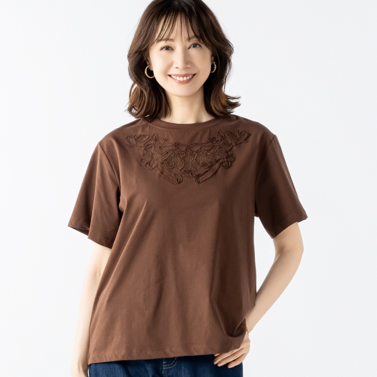 Provador パネルカットワーク刺繍レースプルオーバー