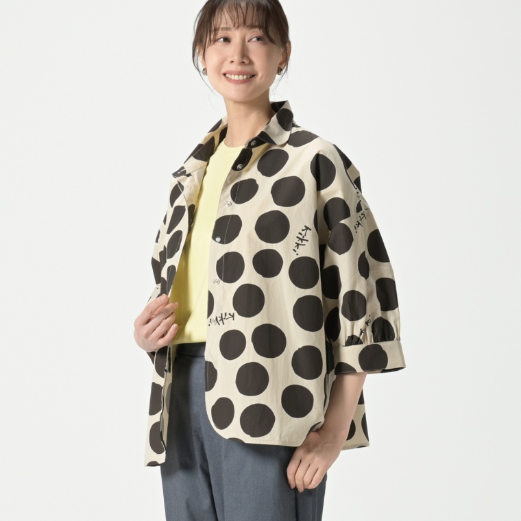 KiKKi ドットプリントワイドシャツ