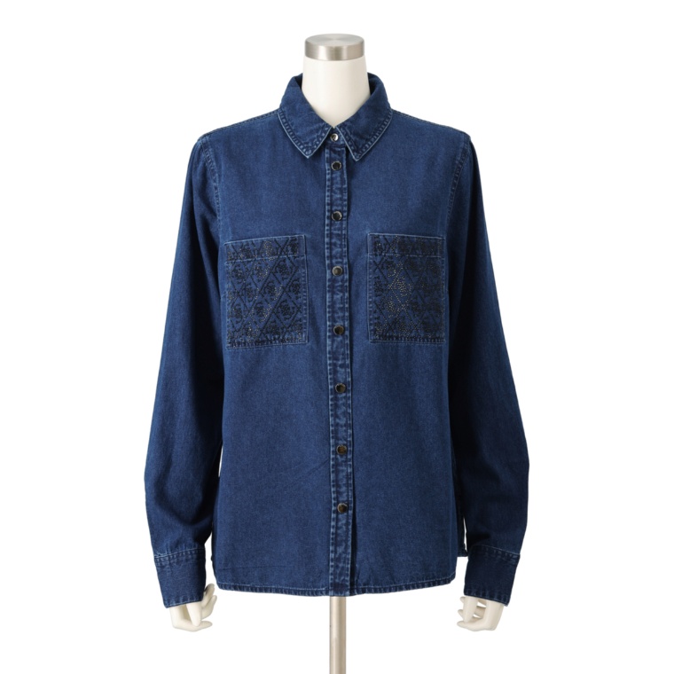 GUESS デザインポケットデニムシャツ