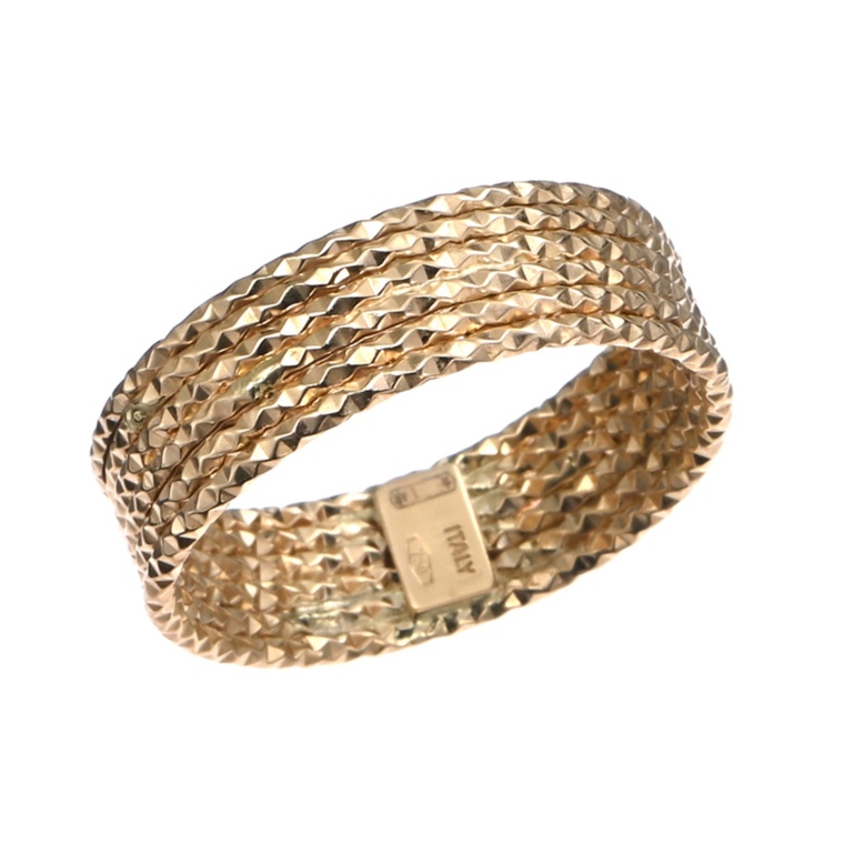 UNOAERRE 18K YG シャイニーカット リング