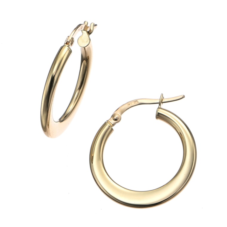 UNOAERRE 18KYG ピアット スタイル フープピアス