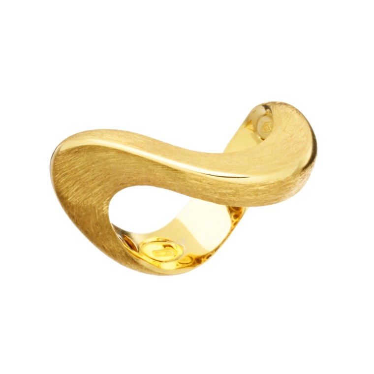 UNOAERRE 18K YG カプリ ウェーブ デザイン リング