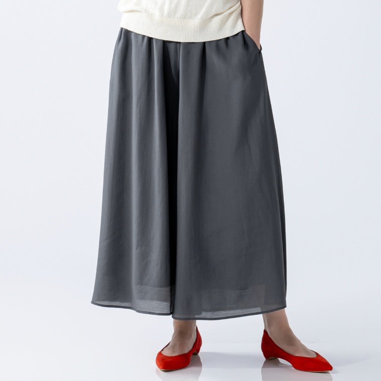 FEE CERISE シルク混ウエストゴムゆったりスカパン