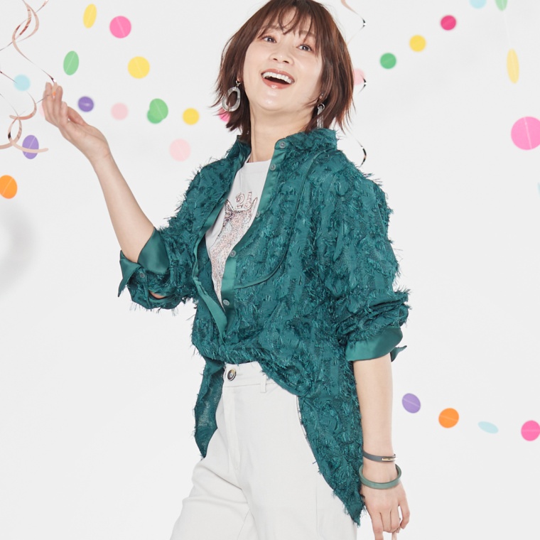 calma カットジャガード ワンランクUPシャツ ネット限定カラー