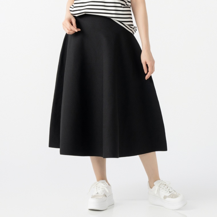 ANNE COQUINE ハーフミラノフレアニットスカート