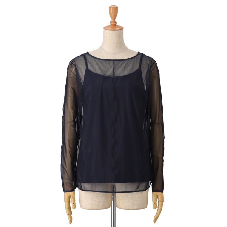 ANNE COQUINE キャミソール付きチュールシアートップス