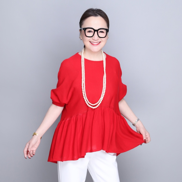 ANNE COQUINE ドルマンスリーブギャザーニットプルオーバー