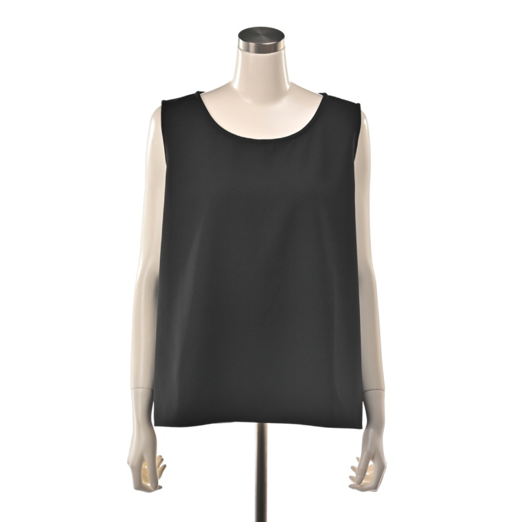 ANNE COQUINE ツイルバックジップノースリーブブラウス