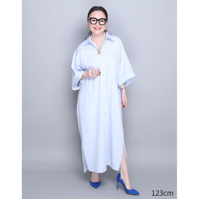 ANNE COQUINE選べる着丈ワイドスリーブシャツワンピース