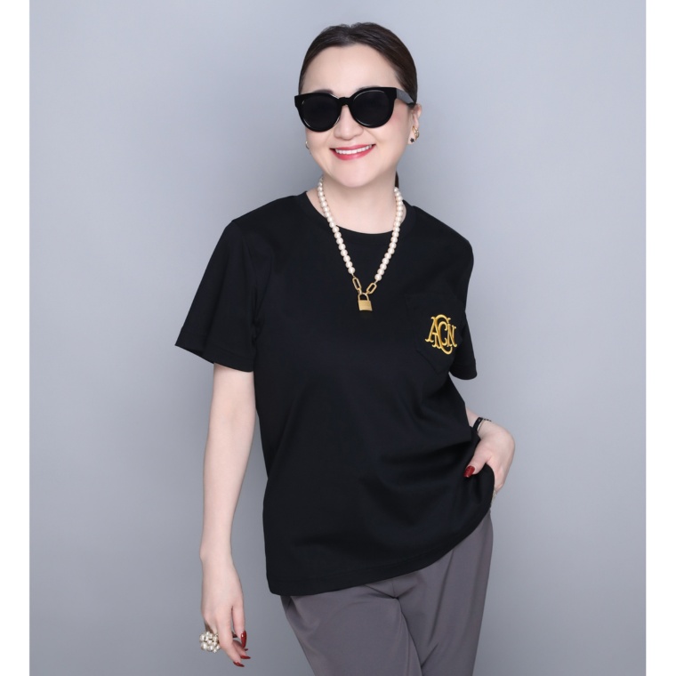 ANNE COQUINE 接触冷感シルケットスムースTシャツ