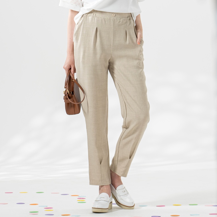 marie claire/bis UVハイウエスト美脚テーパードパンツ