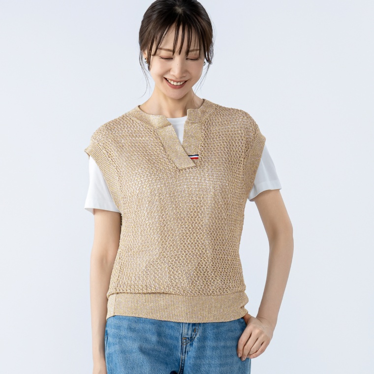 marie claire/bis スパーキングニットベスト