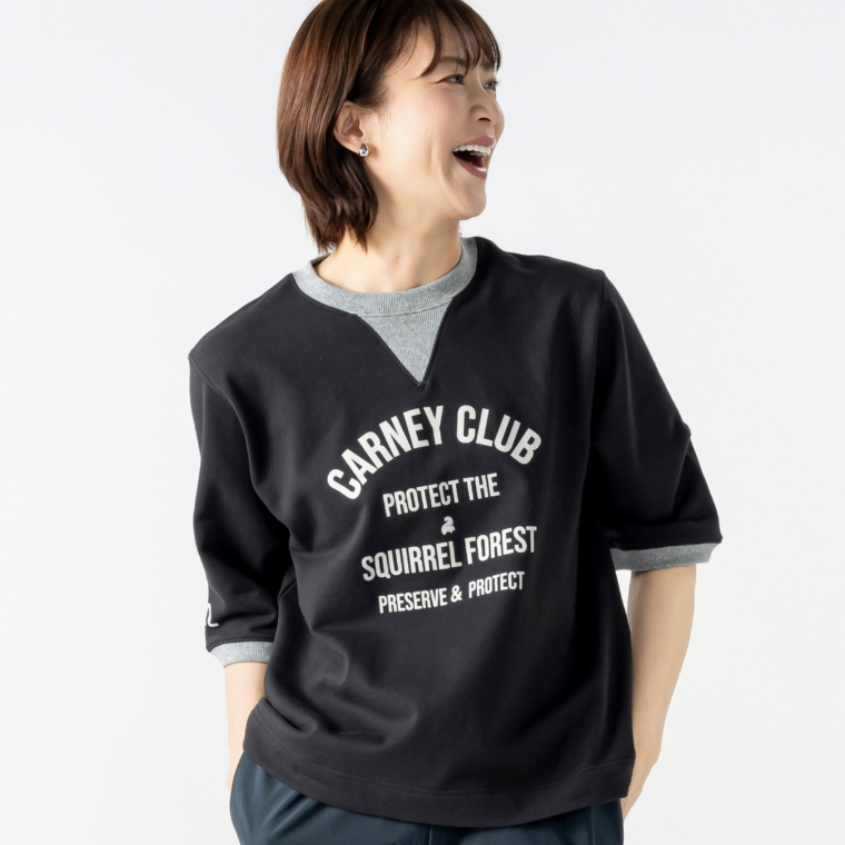 Carney グラフィックロゴ ハーフスリーブミニ裏毛トレーナー