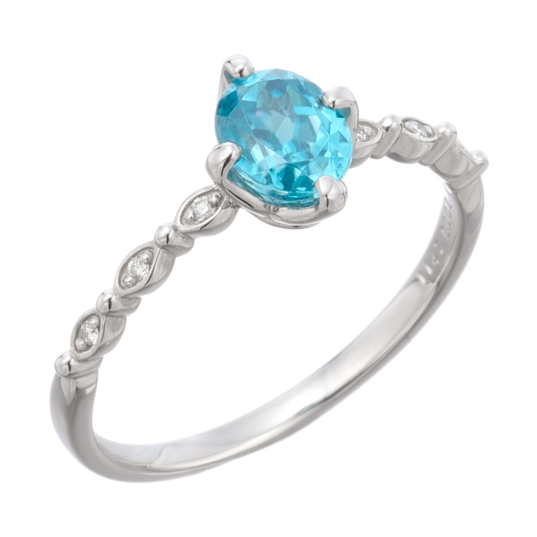 PT900 ブルージルコン リング 1.0ctUP